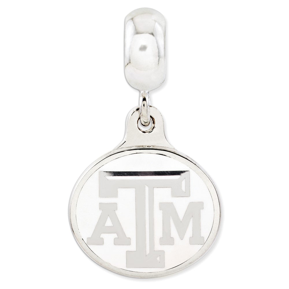 Sterling Silver Texas A & M University Collegiate Enameled Dangle Bead
