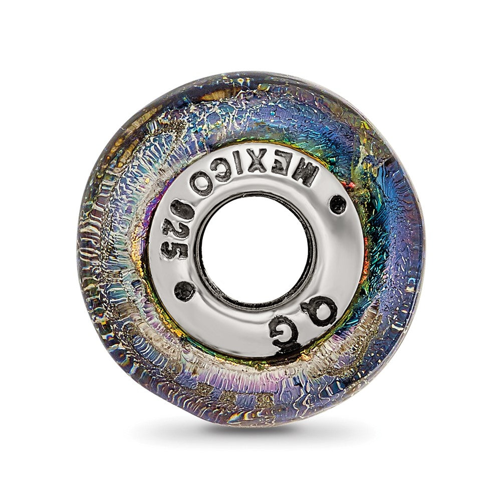 Sterling Silver Reflections Cancun Orange Dichroic Glass Bead