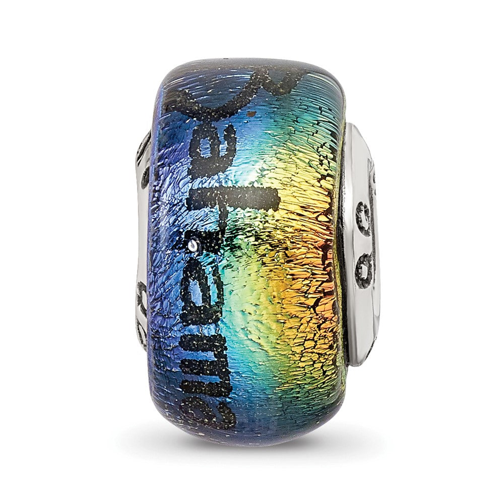 Sterling Silver Reflections Bahama Orange Dichroic Glass Bead