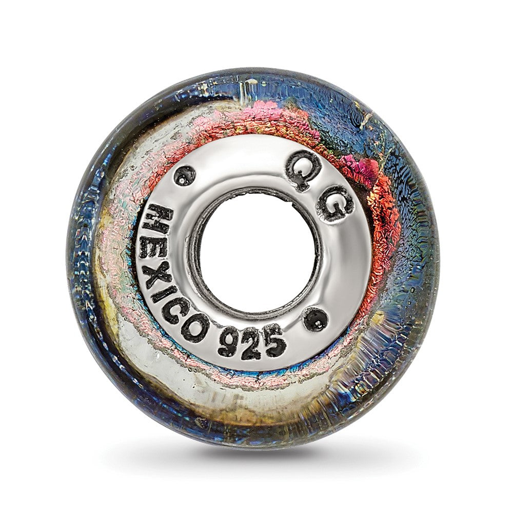 Sterling Silver Reflections Hawaii Orange Dichroic Glass Bead