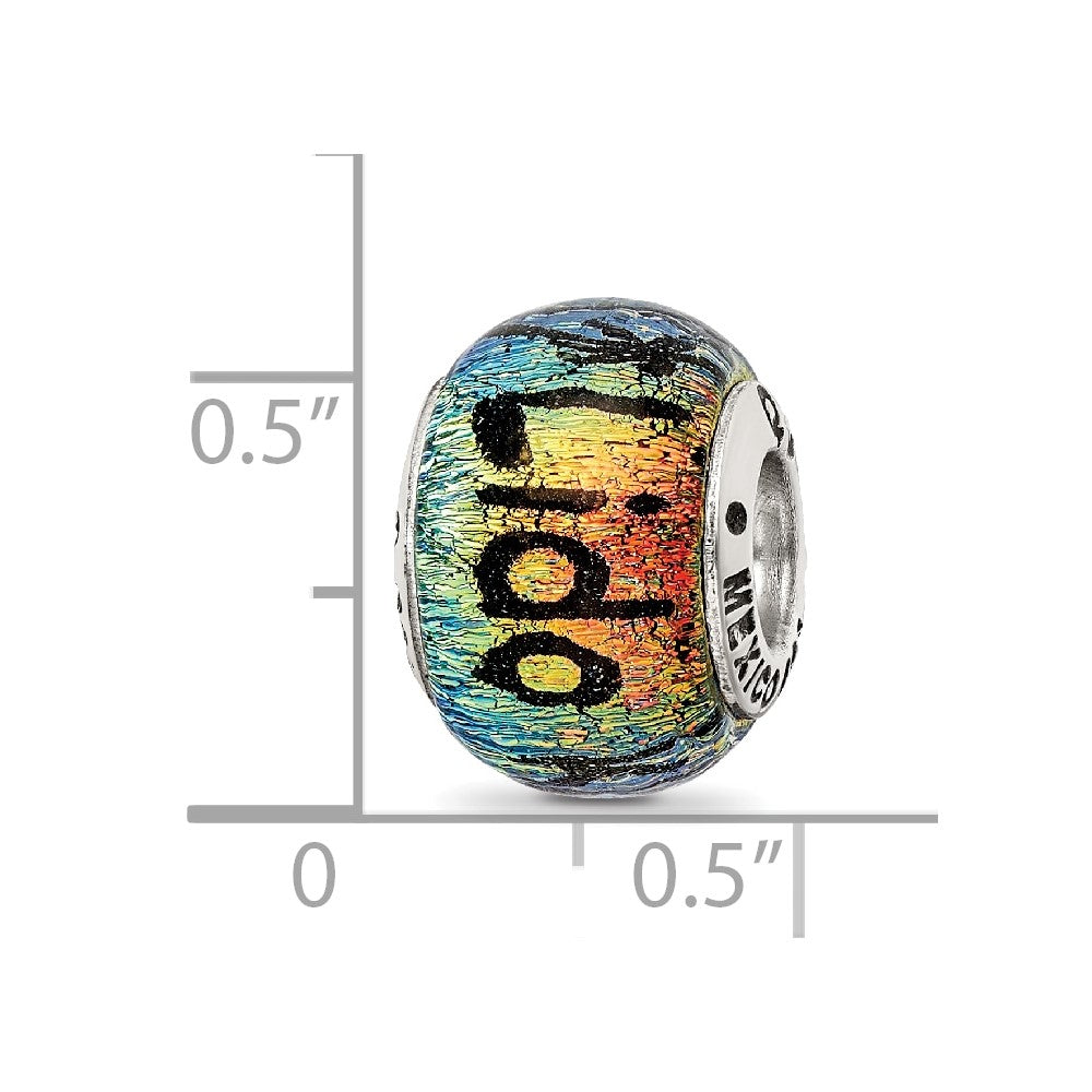 Sterling Silver Reflections Lido Key Dichroic Glass Bead