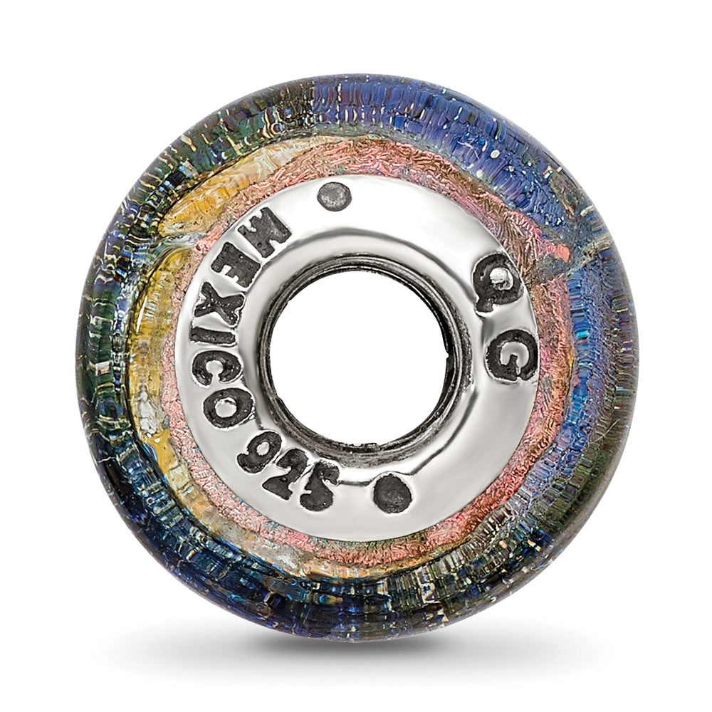 Sterling Silver Reflections Panama City Orange Dichroic Glass Bead