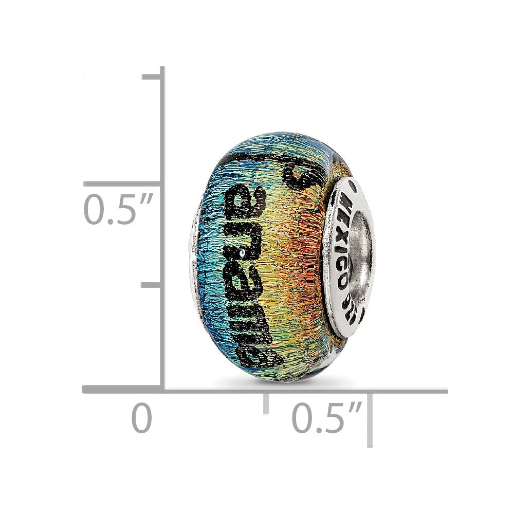 Sterling Silver Reflections Panama City Orange Dichroic Glass Bead