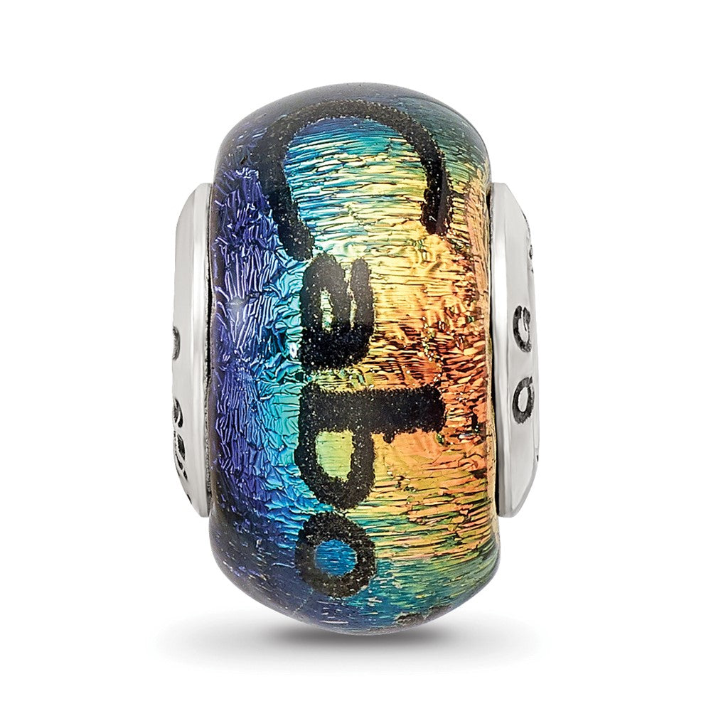 Sterling Silver Reflections Cabo Dichroic Glass Bead