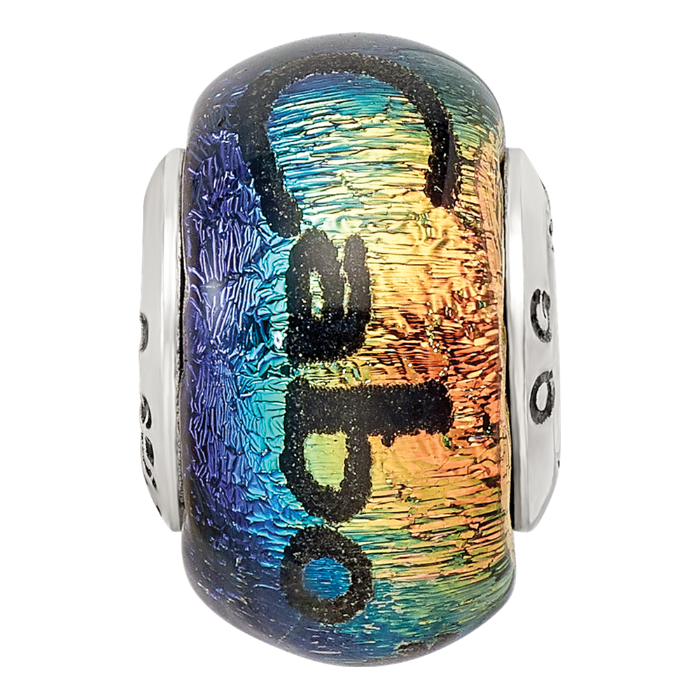 Sterling Silver Reflections Cabo Dichroic Glass Bead