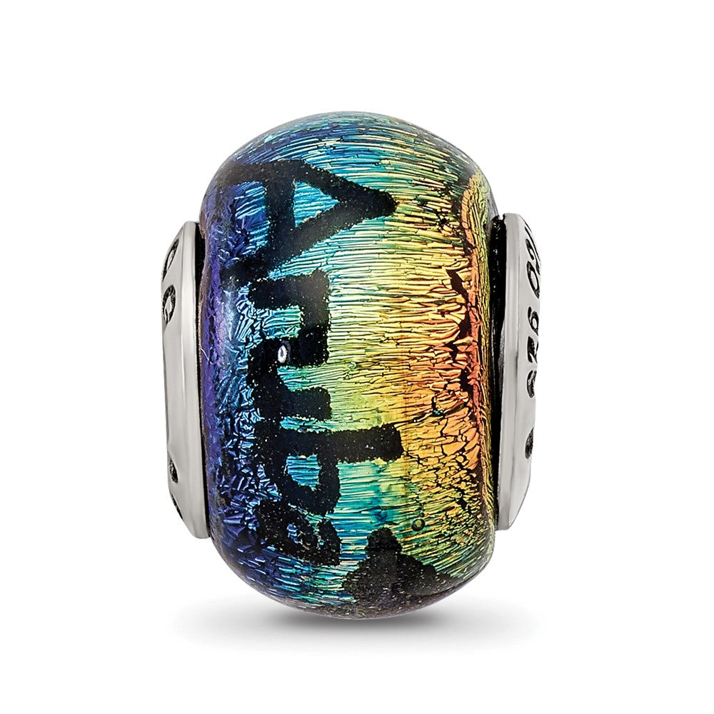 Sterling Silver Reflections Aruba Orange Dichroic Glass Bead