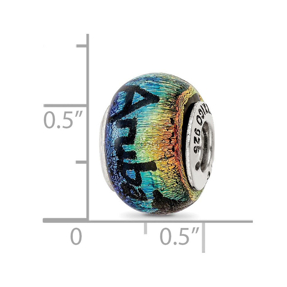 Sterling Silver Reflections Aruba Orange Dichroic Glass Bead