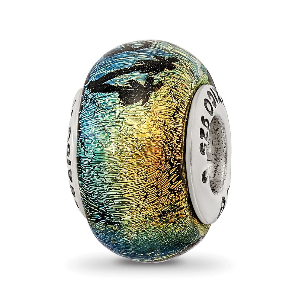 Sterling Silver Reflections Florida Dichroic Glass Bead