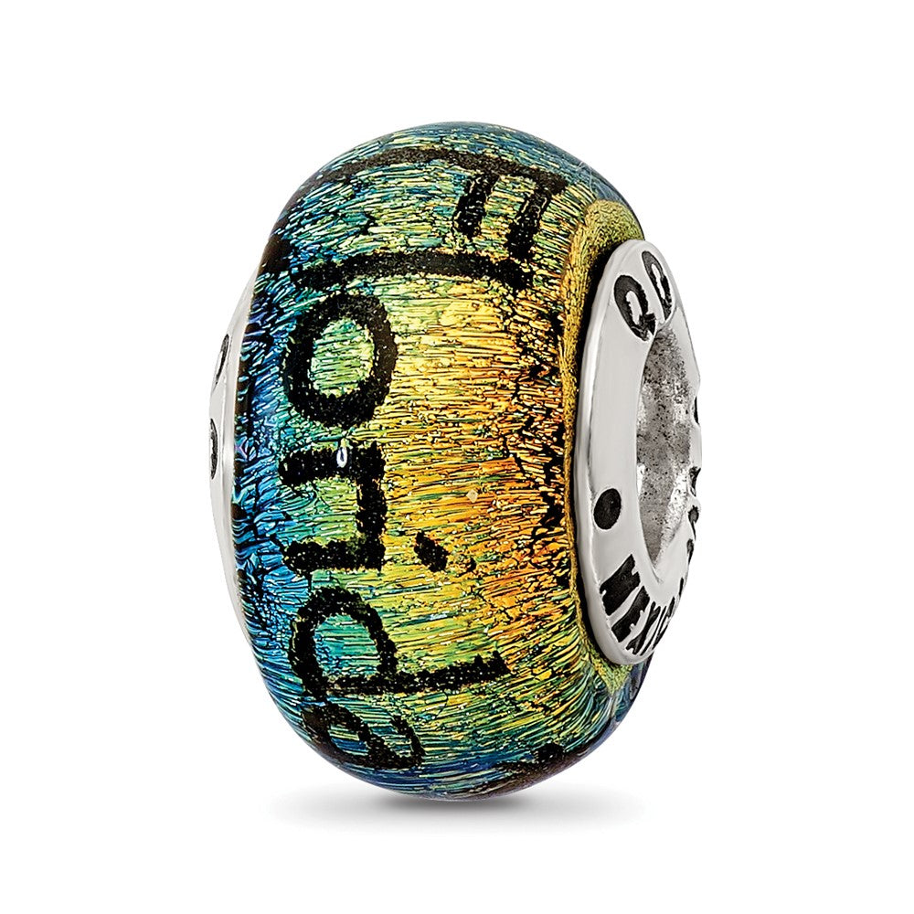 Sterling Silver Reflections Florida Dichroic Glass Bead