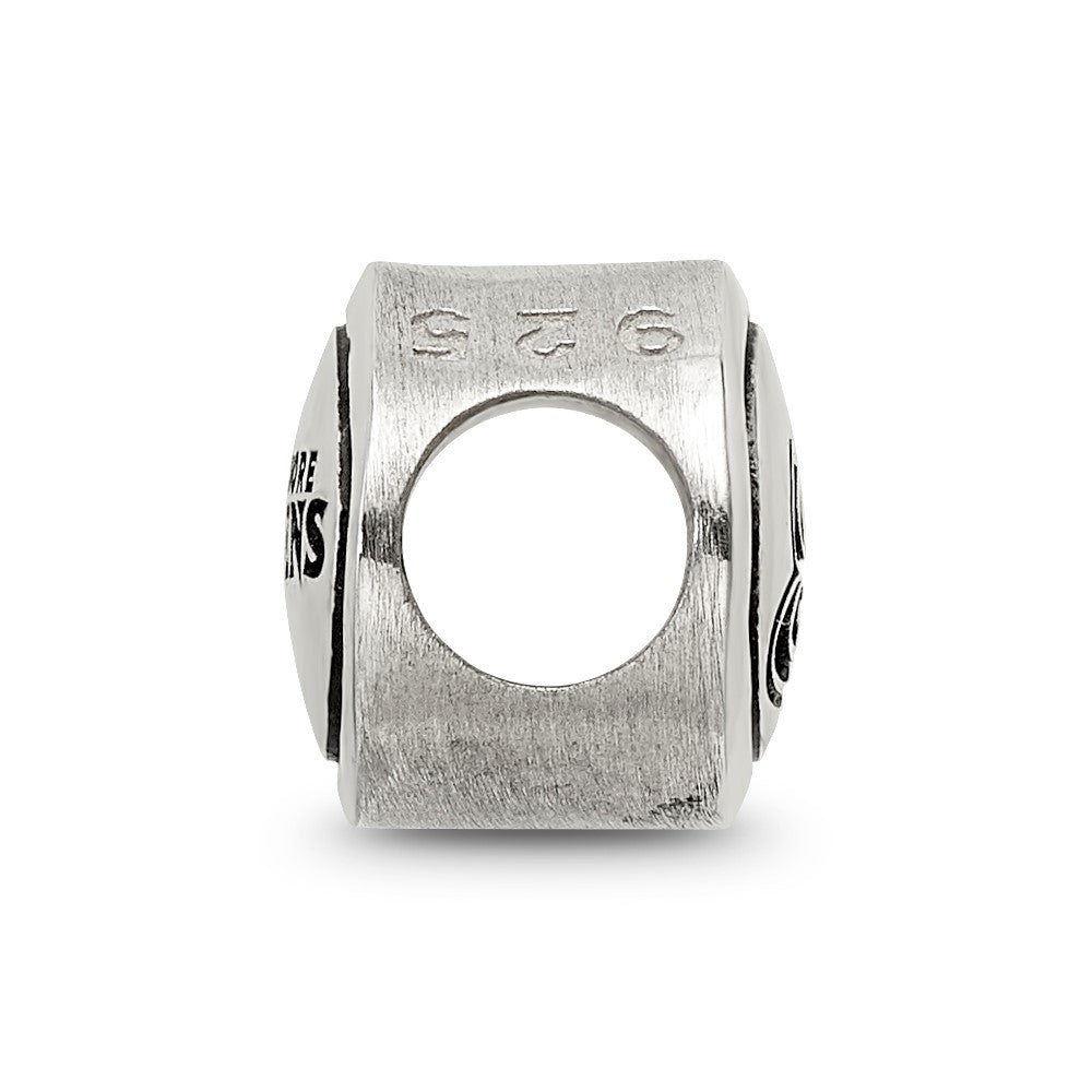 Sterling Silver Antiqued Baltimore Ravens NFL Bead