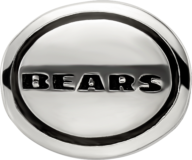 Sterling Silver Antiqued Chicago Bears NFL Bead Size: 10MM X 11MM