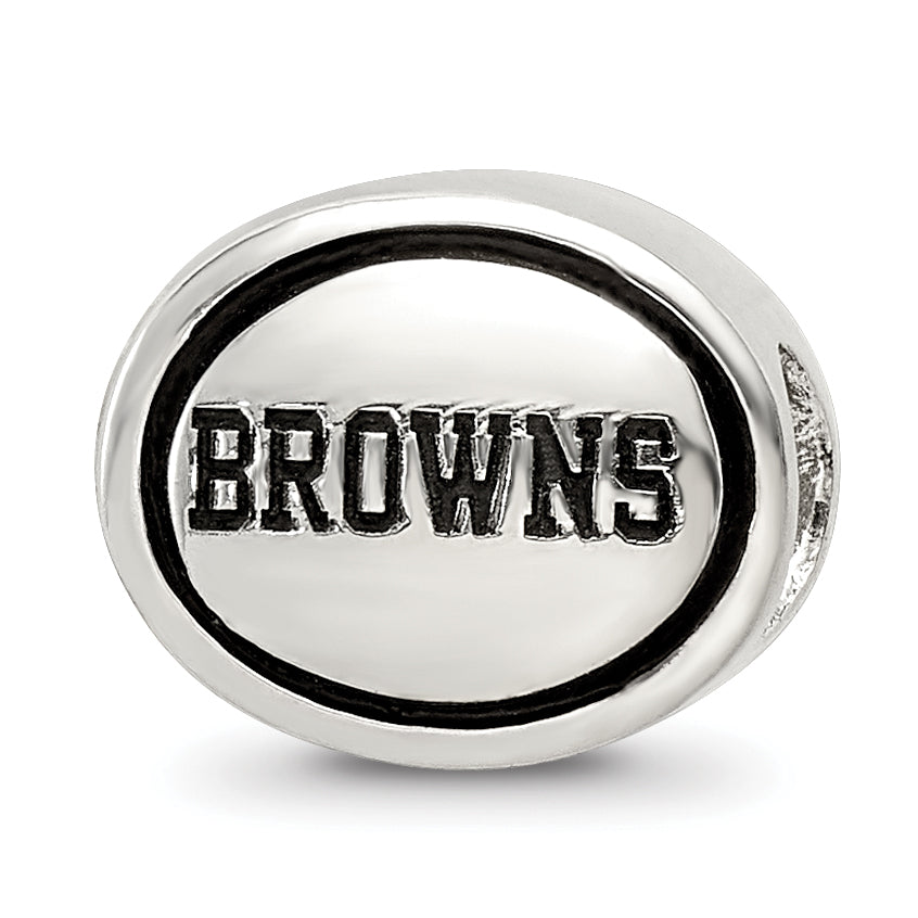 Sterling Silver Antiqued Cleveland Browns NFL Bead Size: 10MM X 11MM