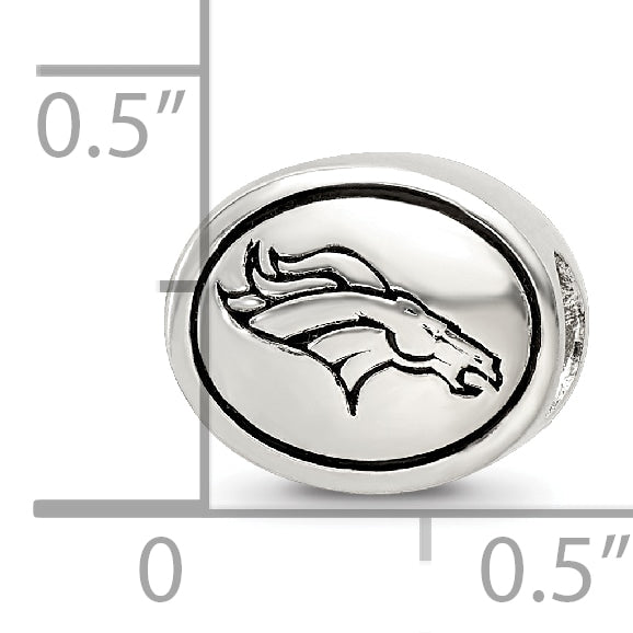 Sterling Silver Antiqued Denver Broncos NFL Bead Size: 10MM X 11MM