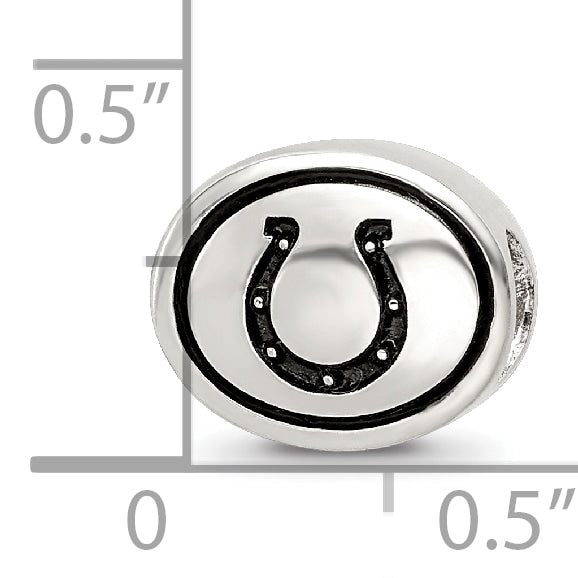 Sterling Silver Antiqued Indianapolis Colts NFL Bead Size: 10MM X 11MM