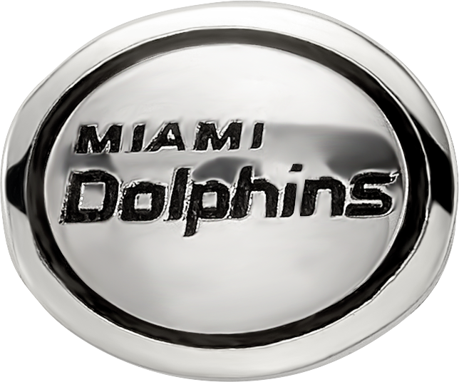 Sterling Silver Antiqued Miami Dolphins NFL Bead Size: 10MM X 11MM