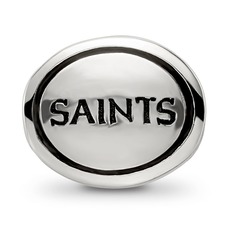 Sterling Silver Antiqued New Orleans Saints NFL Bead Size: 10MM X 11MM