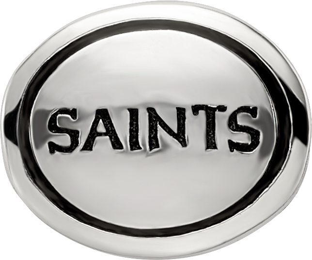 Sterling Silver Antiqued New Orleans Saints NFL Bead Size: 10MM X 11MM