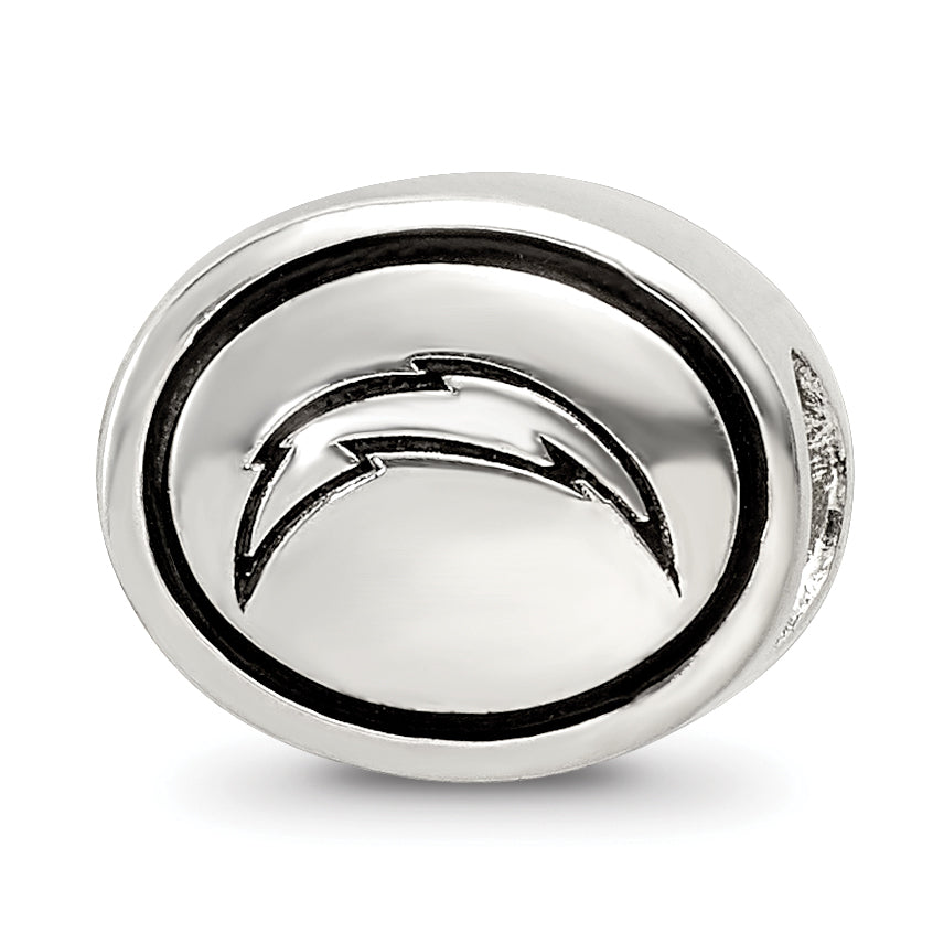 Sterling Silver Antiqued Los Angeles Chargers NFL Bead Size: 10MM X 11MM