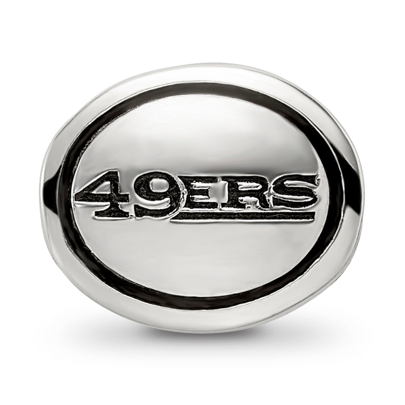 Sterling Silver Antiqued San Francisco 49ers NFL Bead Size: 10MM X 11MM