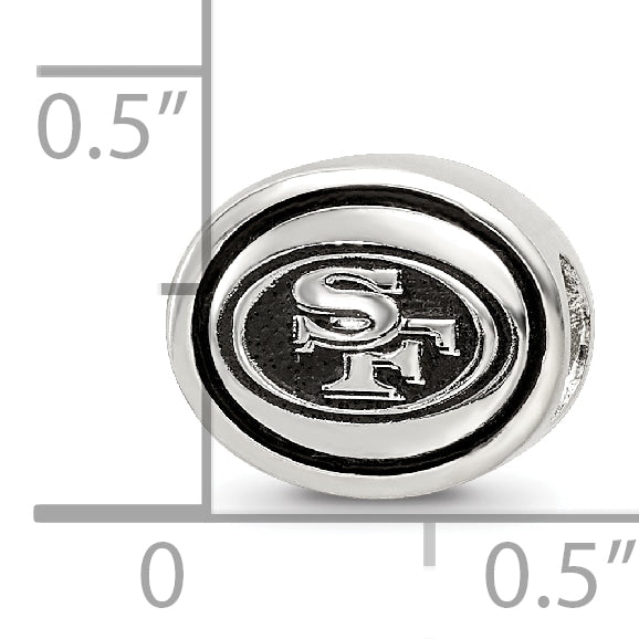 Sterling Silver Antiqued San Francisco 49ers NFL Bead Size: 10MM X 11MM