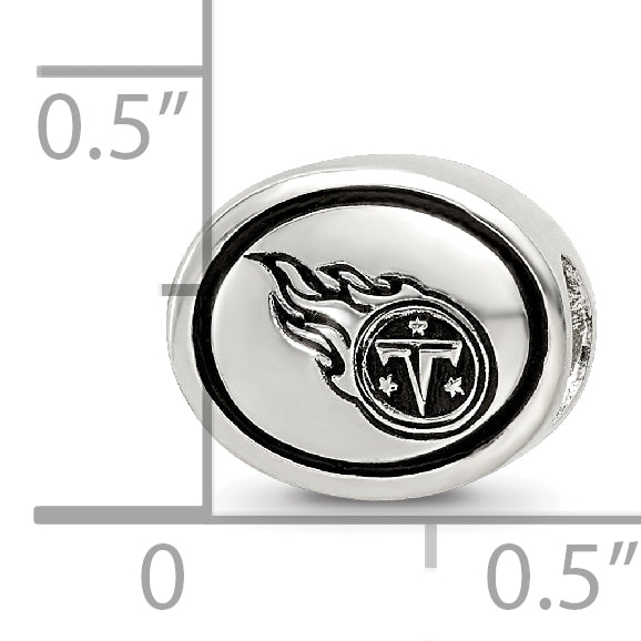 Sterling Silver Antiqued Tennessee Titans NFL Bead Size: 10MM X 11MM
