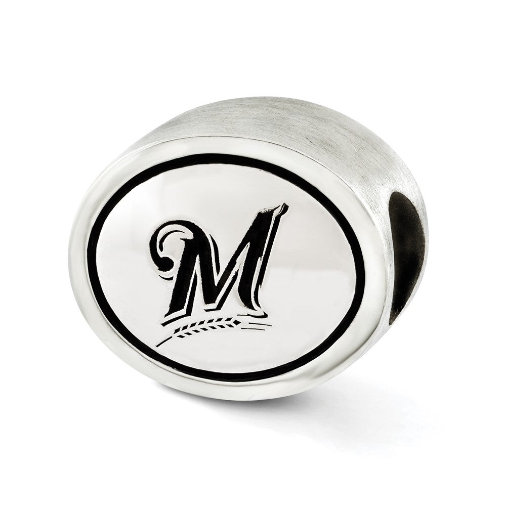 Sterling Silver MLB Siskiyou Buckle Antiqued Milwaukee Brewers Bead
