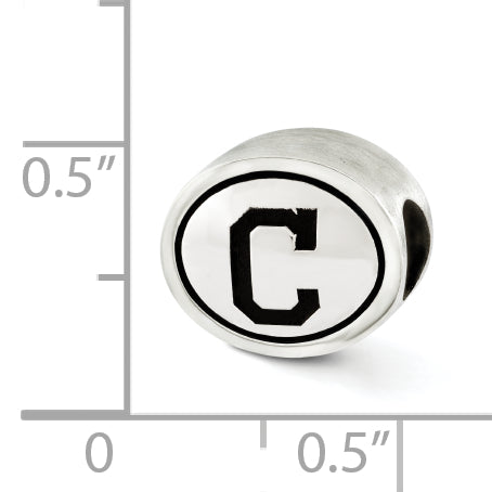 Sterling Silver MLB Siskiyou Buckle Antiqued Cleveland Indians Bead Size: 10MM X 11MM
