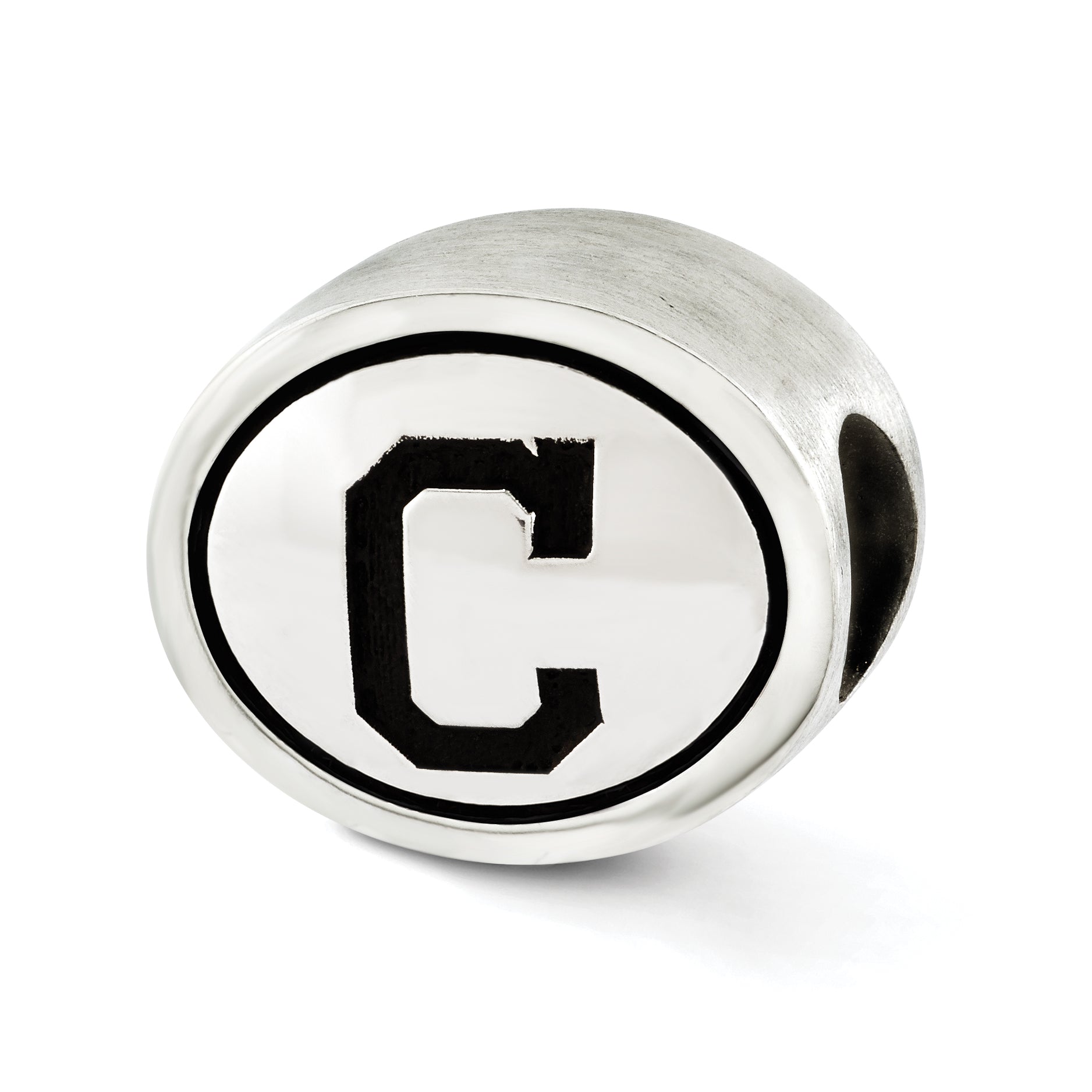 Sterling Silver MLB Siskiyou Buckle Antiqued Cleveland Indians Bead Size: 10MM X 11MM