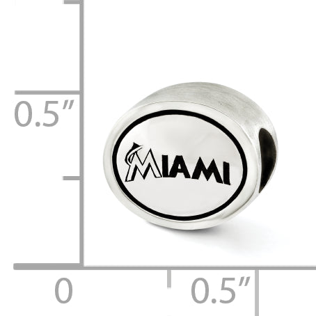 Sterling Silver MLB Siskiyou Buckle Antiqued Miami Marlins Bead Size: 10MM X 11MM
