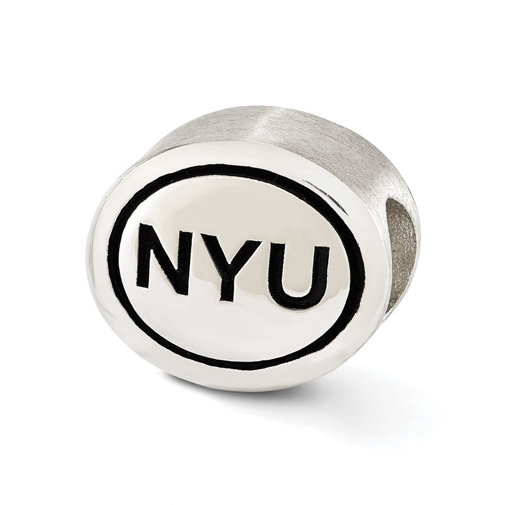 Sterling Silver Antiqued New York University Collegiate Bead