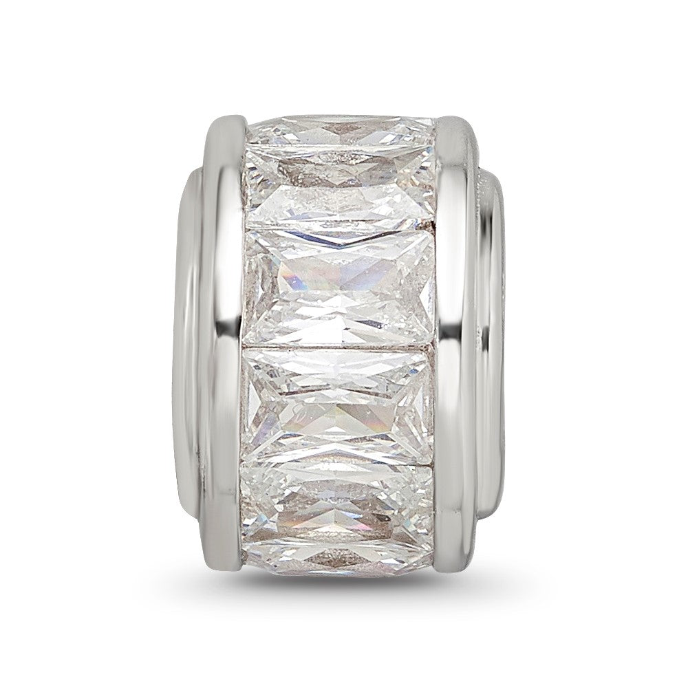 Sterling Silver Reflections Clear CZ Bead