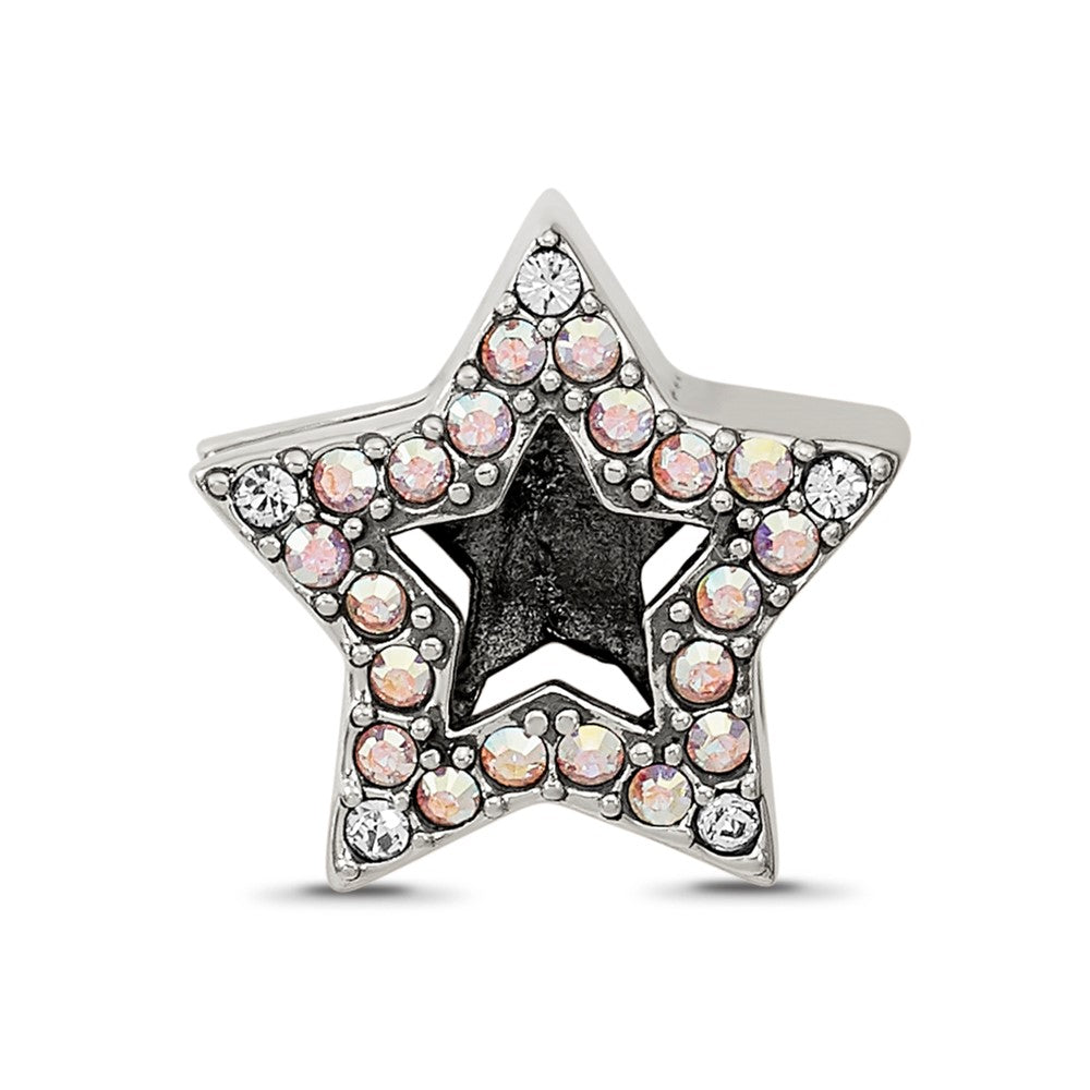 Sterling Silver Reflections Crystal Star Bead