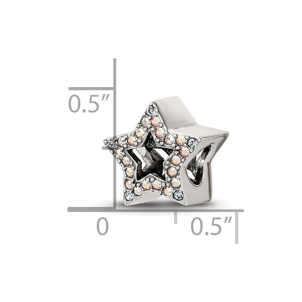 Sterling Silver Reflections Crystal Star Bead