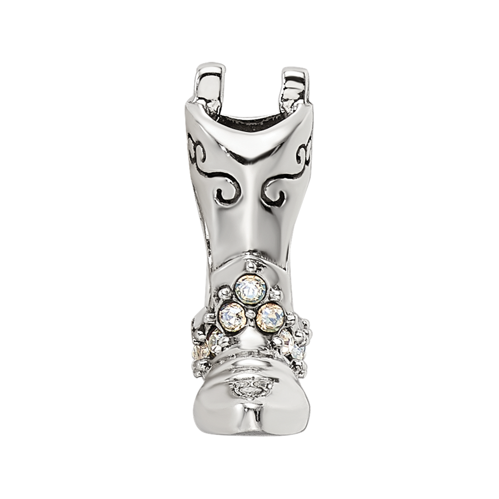 Sterling Silver Reflections Crystals Boot Bead