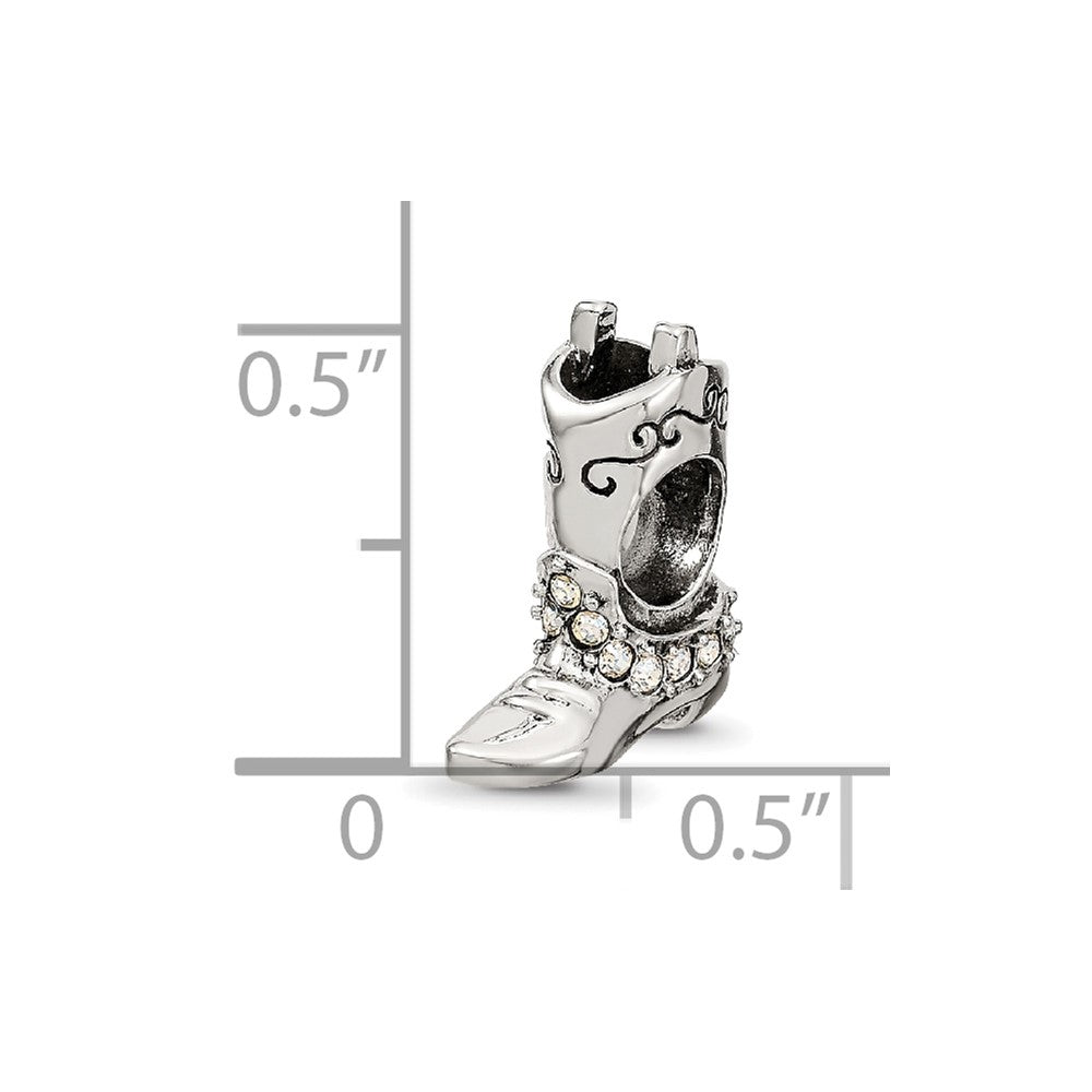 Sterling Silver Reflections Crystals Boot Bead
