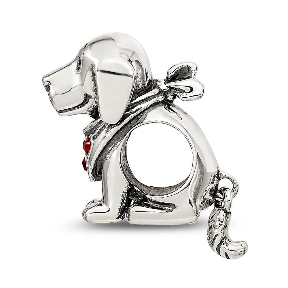 Sterling Silver Reflections Crystal Dog Bead