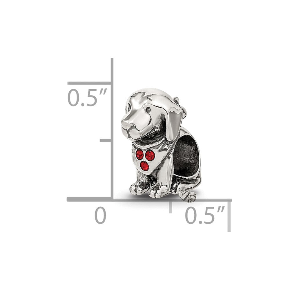 Sterling Silver Reflections Crystal Dog Bead