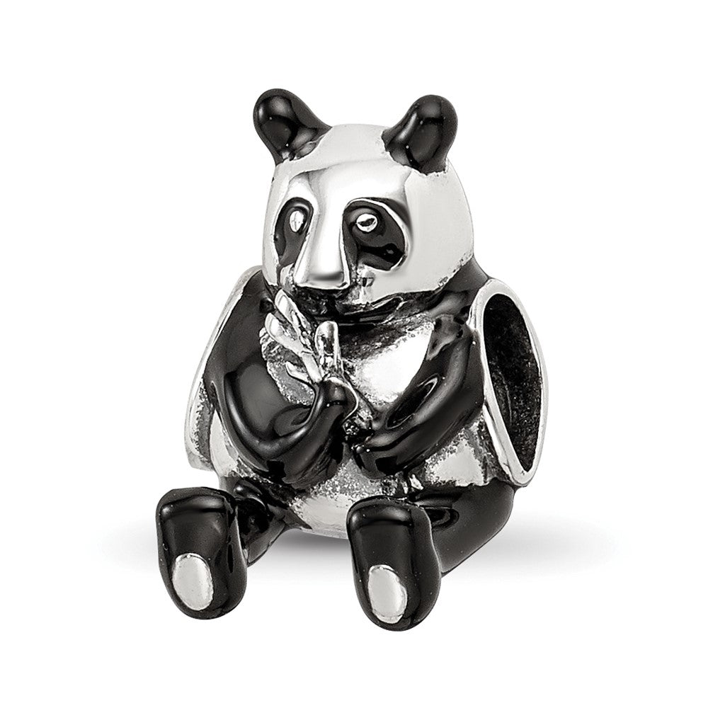 Sterling Silver Reflections Black Enamel Mama Panda Bead