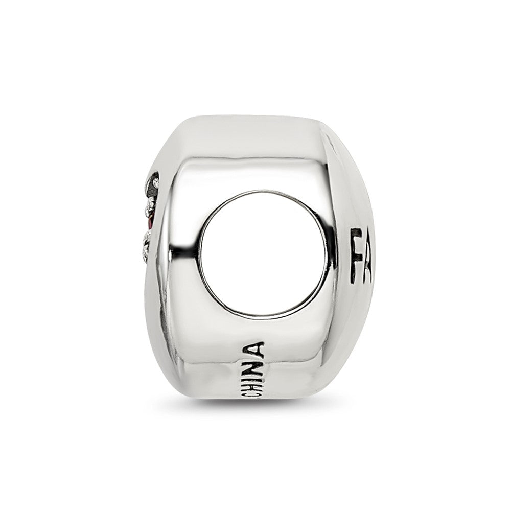 Sterling Silver Reflections Jan Red Crystal Faith Heart Bead