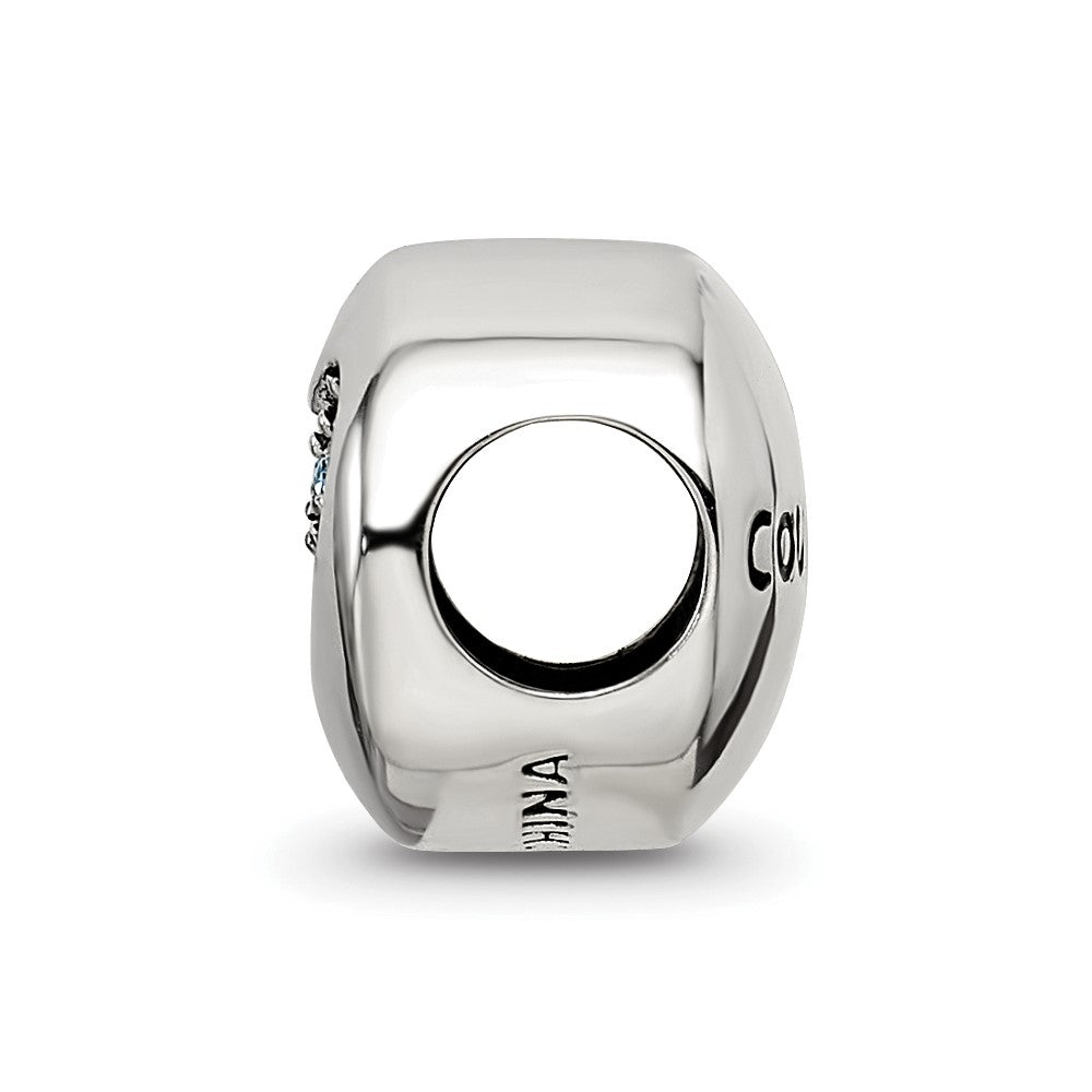 Sterling Silver Reflections Mar Blue Crystal Courage Heart Bead