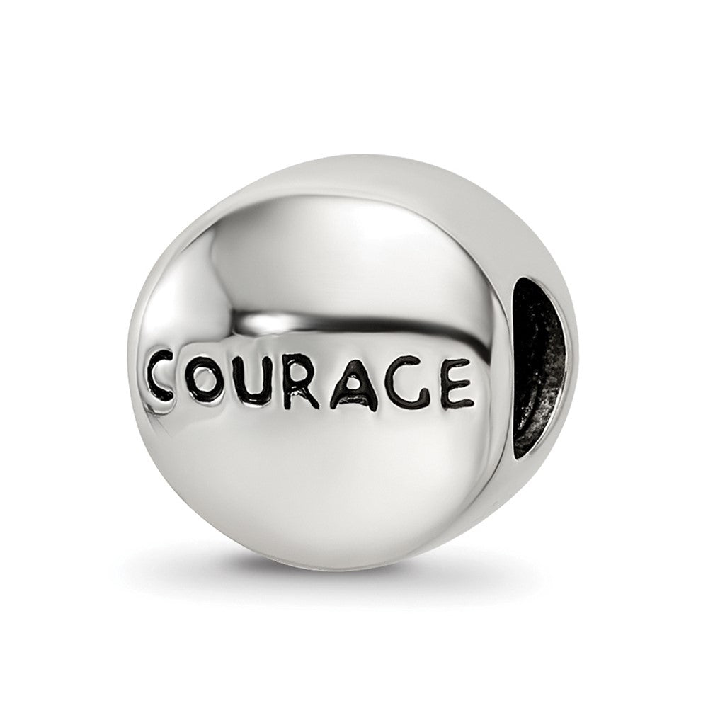 Sterling Silver Reflections Mar Blue Crystal Courage Heart Bead