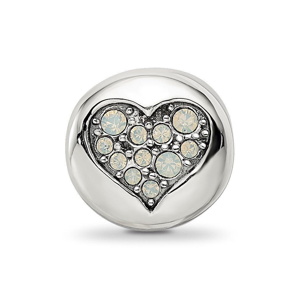 Sterling Silver Reflections June Crystal Clarity Heart Bead