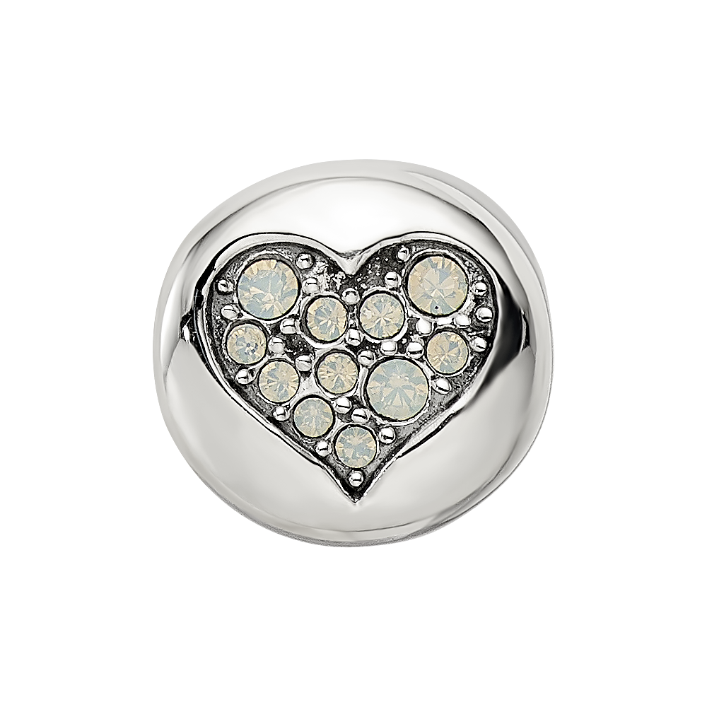 Sterling Silver Reflections June Crystal Clarity Heart Bead