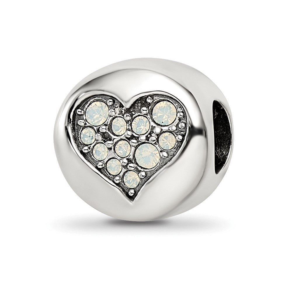 Sterling Silver Reflections June Crystal Clarity Heart Bead