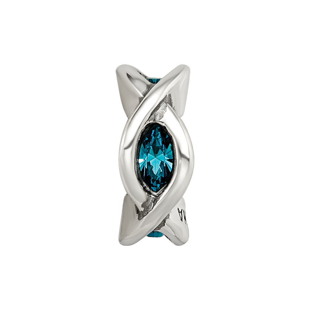 Sterling Silver Reflections Crystal Marquis Twist Bead