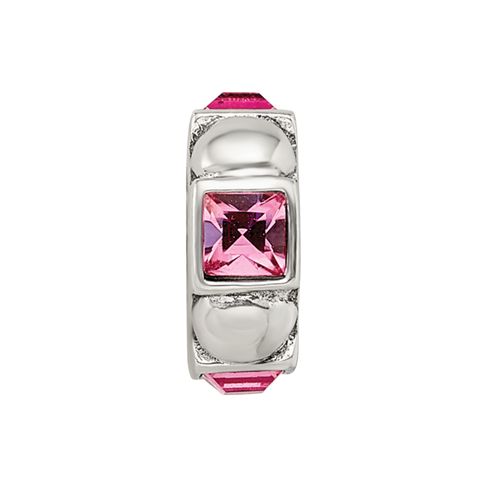 Sterling Silver Reflections Crystal Squares/Dots Bead