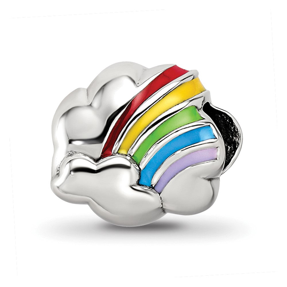 Sterling Silver Reflections Enamel Rainbow Bead