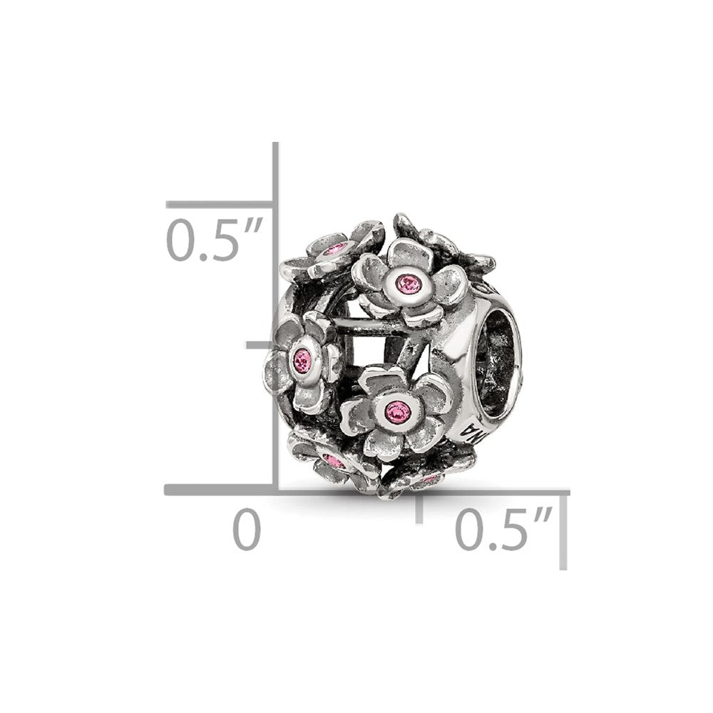 Sterling Silver Reflections Crystal Blossoms Bead