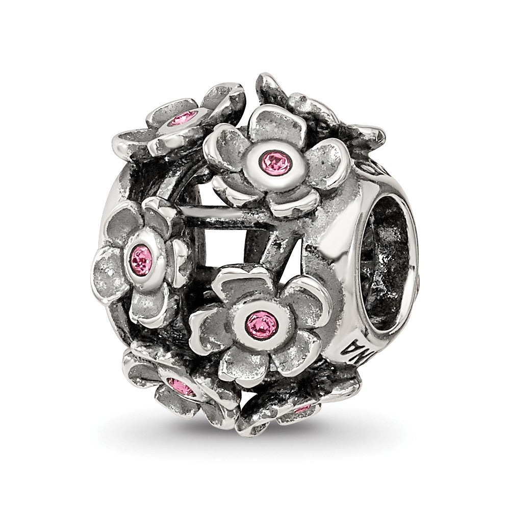 Sterling Silver Reflections Crystal Blossoms Bead