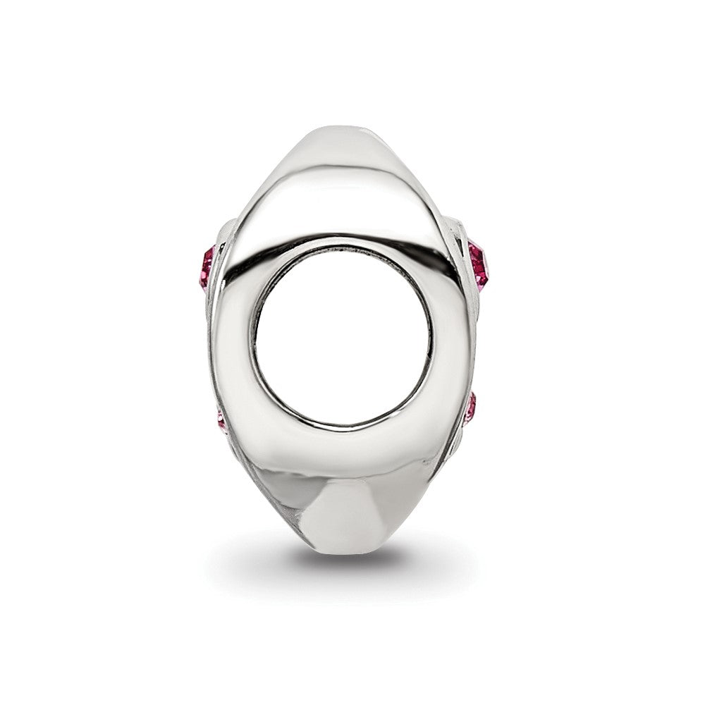 Sterling Silver Reflections Pink Crystal Twin Heart Bead